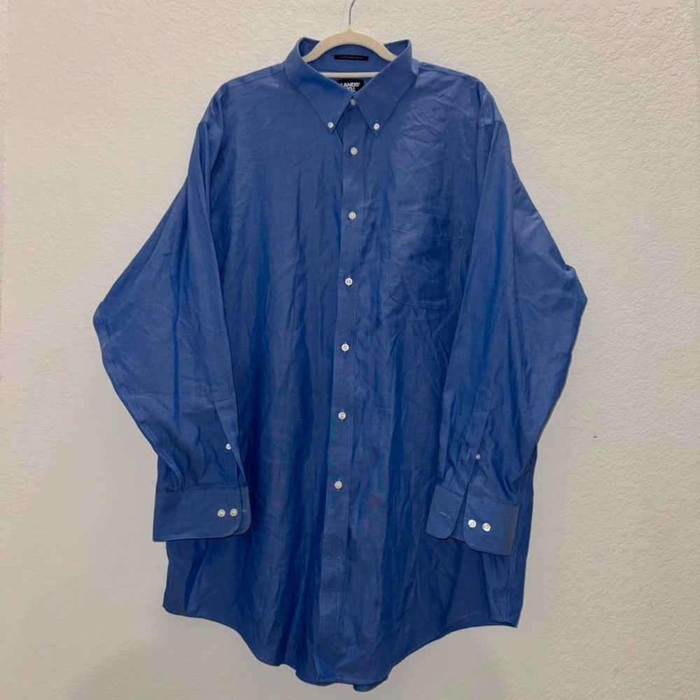 Lands' End Men's Sz 18.5-35T (2XL) Non Iron Traditional Fit Button Down Shirt